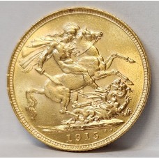 AUSTRALIA 1915 . ONE 1 SOVEREIGN . SYDNEY . GOLD
